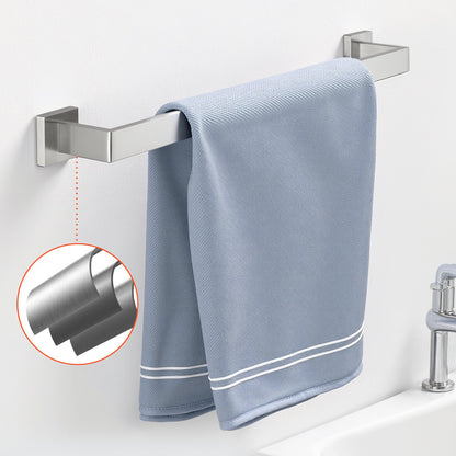 Brushed Nickel Bathroom Hardware Set, 5 Pieces Bathroom Accessories Set, Stainless Steel 24 inch Towel Bar, Towel Rack, 2 Robe Towel Hooks, Toilet Paper Holder for Bath Room, Wall Mounted