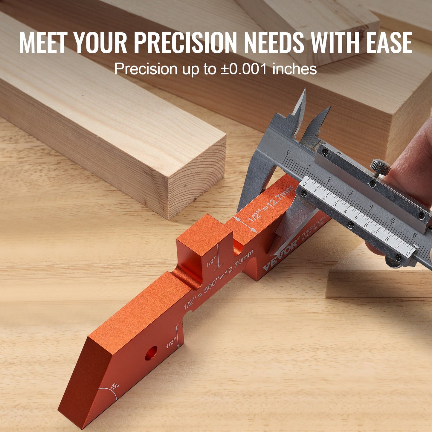 Frästisch-Einstellleisten, 14-teilig, Präzisions-Einstellblöcke aus Aluminium mit Höhenlehre, lasergravierten Größenmarkierungen und Aufbewahrungskoffer, zur Messung von Tiefe, Höhe und Winkel, für Frästisch- und Sägezubehör