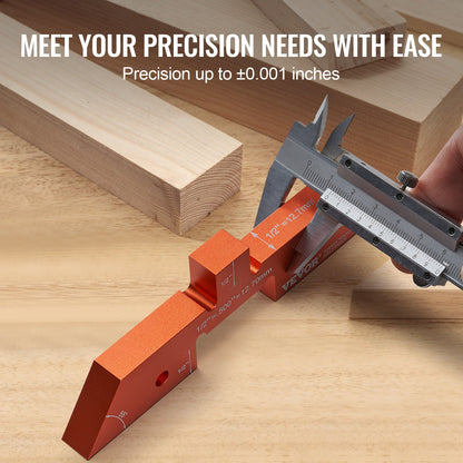 Frästisch-Einstellleisten, 14-teilig, Präzisions-Einstellblöcke aus Aluminium mit Höhenlehre, lasergravierten Größenmarkierungen und Aufbewahrungskoffer, zur Messung von Tiefe, Höhe und Winkel, für Frästisch- und Sägezubehör