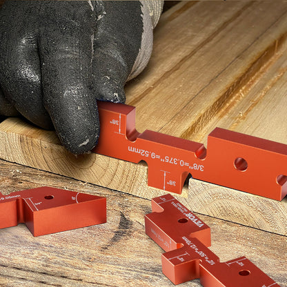 Frästisch-Einstellleisten, 14-teilig, Präzisions-Einstellblöcke aus Aluminium mit Höhenlehre, lasergravierten Größenmarkierungen und Aufbewahrungskoffer, zur Messung von Tiefe, Höhe und Winkel, für Frästisch- und Sägezubehör