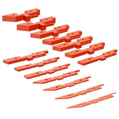 Frästisch-Einstellleisten, 14-teilig, Präzisions-Einstellblöcke aus Aluminium mit Höhenlehre, lasergravierten Größenmarkierungen und Aufbewahrungskoffer, zur Messung von Tiefe, Höhe und Winkel, für Frästisch- und Sägezubehör