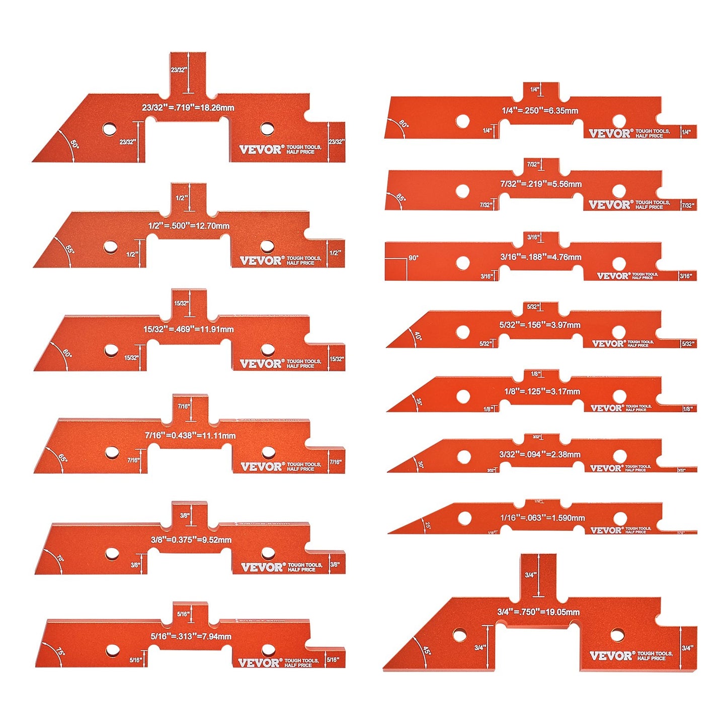 Frästisch-Einstellleisten, 14-teilig, Präzisions-Einstellblöcke aus Aluminium mit Höhenlehre, lasergravierten Größenmarkierungen und Aufbewahrungskoffer, zur Messung von Tiefe, Höhe und Winkel, für Frästisch- und Sägezubehör