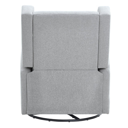 Elektrisch verstellbarer Relaxsessel mit Drehfunktion und Gleitfunktion, Tragkraft 113,4 kg, verstellbarer Winkel, Polyesterbezug, hellgrau, für Wohnzimmer und Schlafzimmer