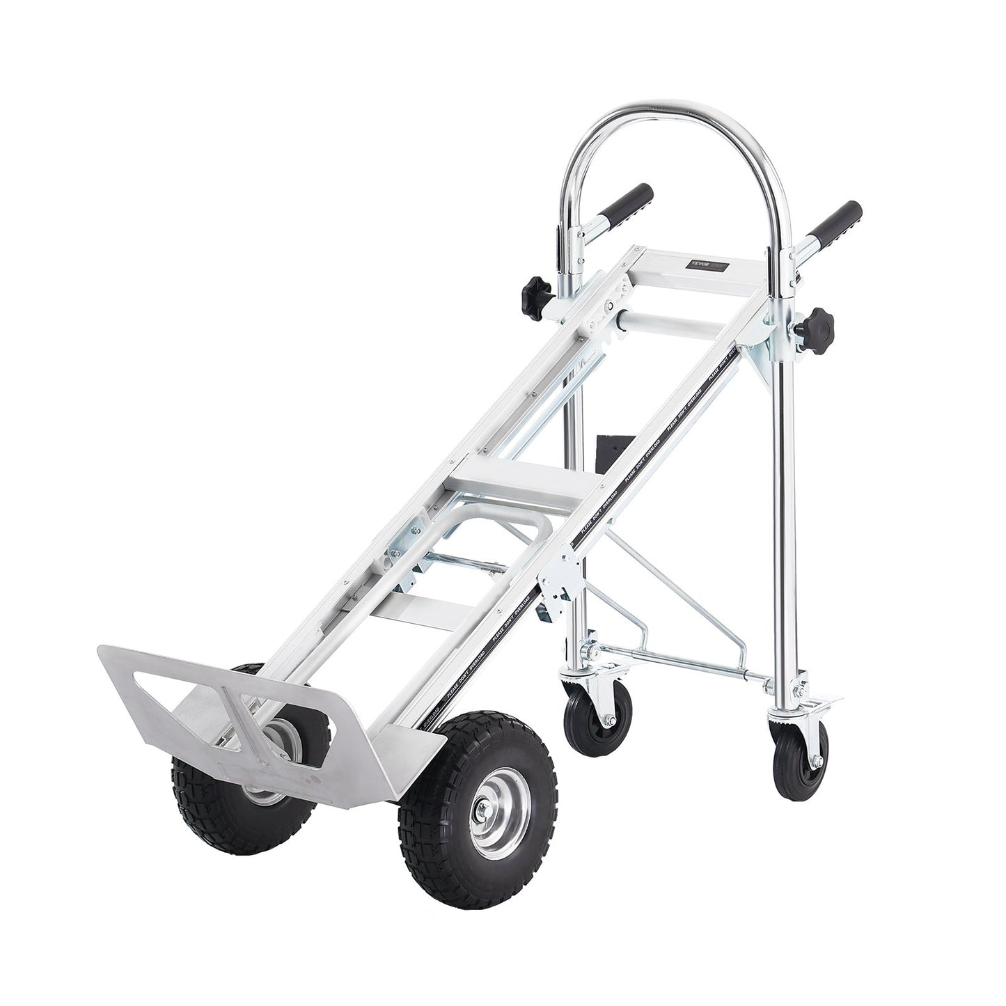 Aluminum Hand Truck, 4 in 1, 453.6 kg Load Capacity, Heavy Duty Industrial Convertible Folding Hand Truck and Dolly, Utility Cart Converts from Hand Truck to Platform Cart with Rubber Wheels