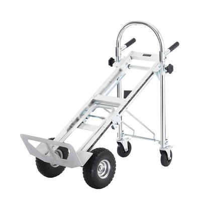 Aluminum Hand Truck, 4 in 1, 453.6 kg Load Capacity, Heavy Duty Industrial Convertible Folding Hand Truck and Dolly, Utility Cart Converts from Hand Truck to Platform Cart with Rubber Wheels