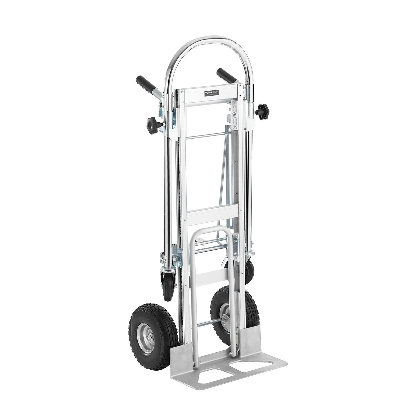 Aluminum Hand Truck, 4 in 1, 453.6 kg Load Capacity, Heavy Duty Industrial Convertible Folding Hand Truck and Dolly, Utility Cart Converts from Hand Truck to Platform Cart with Rubber Wheels