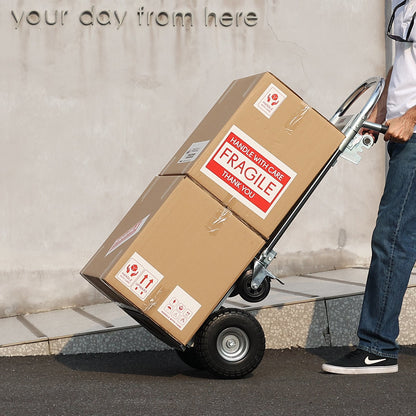 Aluminum Hand Truck, 2 in 1, 1000 lbs Load Capacity, Heavy Duty Industrial Convertible Folding Hand Truck and Dolly, Utility Cart Converts from Hand Truck to Platform Cart with Rubber Wheels