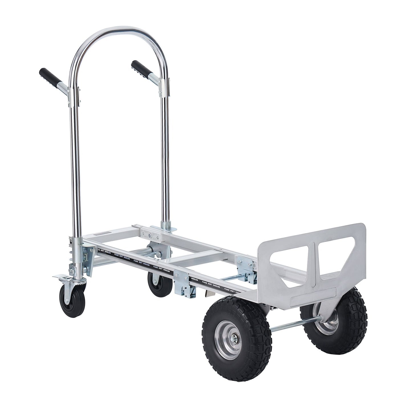 Aluminum Hand Truck, 2 in 1, 1000 lbs Load Capacity, Heavy Duty Industrial Convertible Folding Hand Truck and Dolly, Utility Cart Converts from Hand Truck to Platform Cart with Rubber Wheels