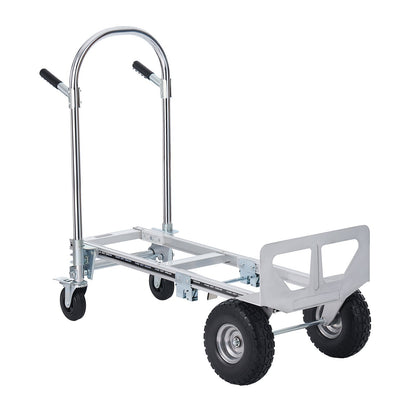 Aluminum Hand Truck, 2 in 1, 1000 lbs Load Capacity, Heavy Duty Industrial Convertible Folding Hand Truck and Dolly, Utility Cart Converts from Hand Truck to Platform Cart with Rubber Wheels