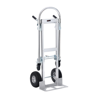 Aluminum Hand Truck, 2 in 1, 1000 lbs Load Capacity, Heavy Duty Industrial Convertible Folding Hand Truck and Dolly, Utility Cart Converts from Hand Truck to Platform Cart with Rubber Wheels