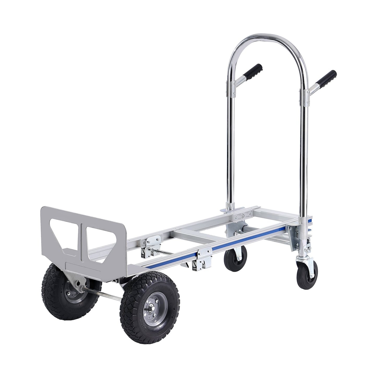 Aluminum Hand Truck, 2 in 1, 362.9 kg Load Capacity, Heavy Duty Industrial Convertible Folding Hand Truck and Dolly, Utility Cart Converts from Hand Truck to Platform Cart with Rubber Wheels