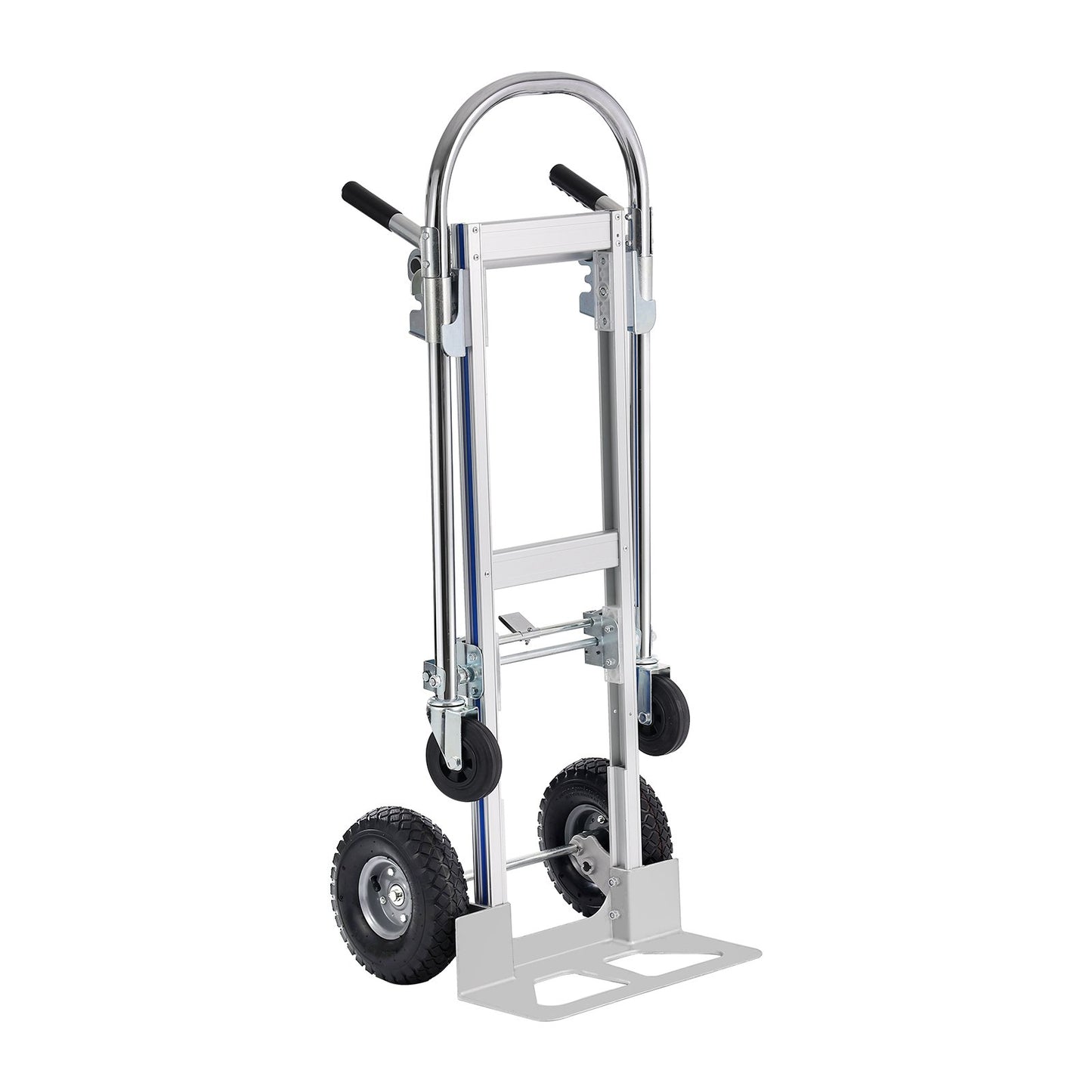 Aluminum Hand Truck, 2 in 1, 362.9 kg Load Capacity, Heavy Duty Industrial Convertible Folding Hand Truck and Dolly, Utility Cart Converts from Hand Truck to Platform Cart with Rubber Wheels