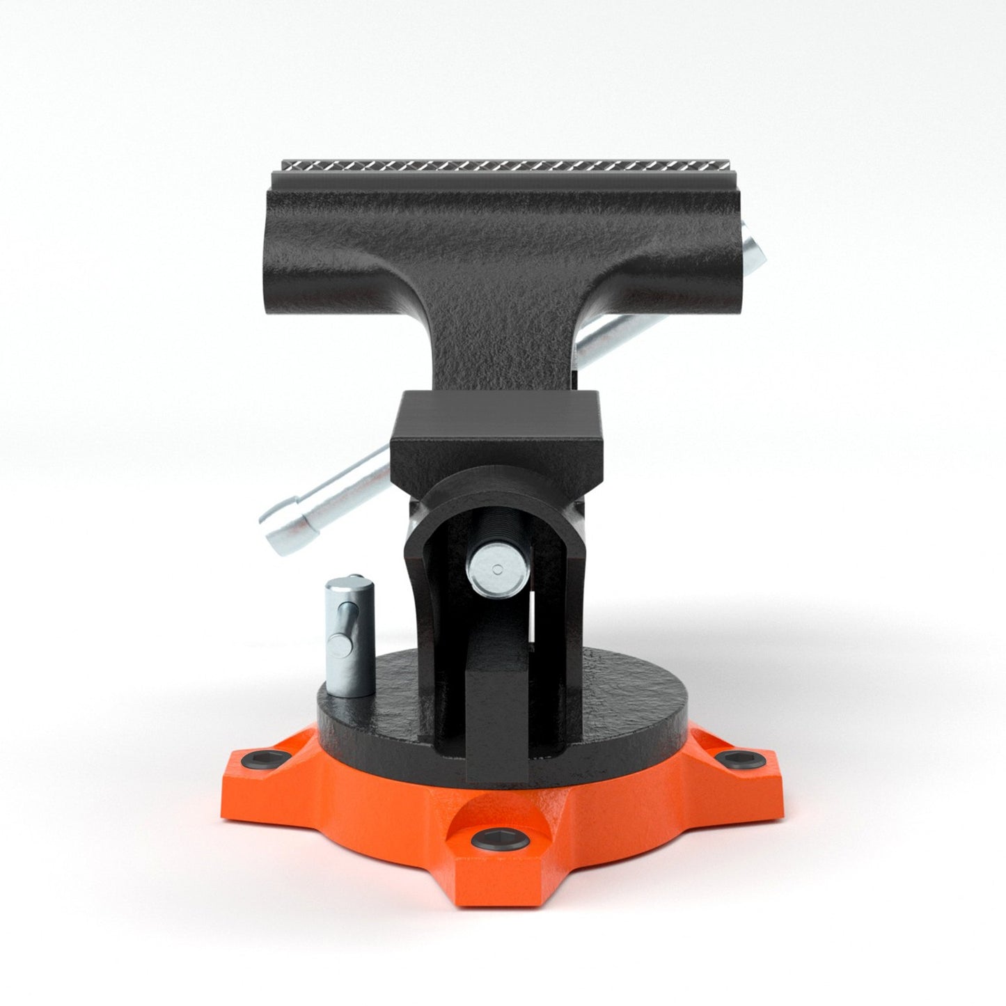 Werkbank-Schraubstock, 114 mm (4,5 Zoll) Backenbreite, 84 mm (3,3 Zoll) Backenöffnung, 240° drehbarer, arretierbarer Mehrzweck-Schraubstock mit Amboss, robuster Werkbank-Schraubstock aus Gusseisen mit Schrauben und Muttern, zum Bohren und Rohrschneiden