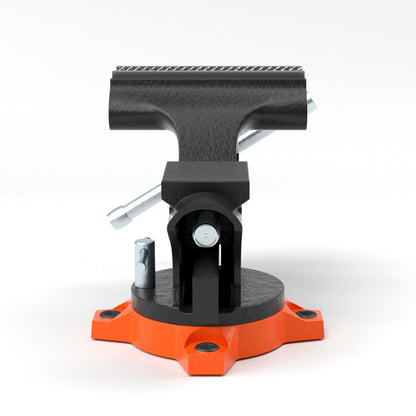 Werkbank-Schraubstock, 114 mm (4,5 Zoll) Backenbreite, 84 mm (3,3 Zoll) Backenöffnung, 240° drehbarer, arretierbarer Mehrzweck-Schraubstock mit Amboss, robuster Werkbank-Schraubstock aus Gusseisen mit Schrauben und Muttern, zum Bohren und Rohrschneiden