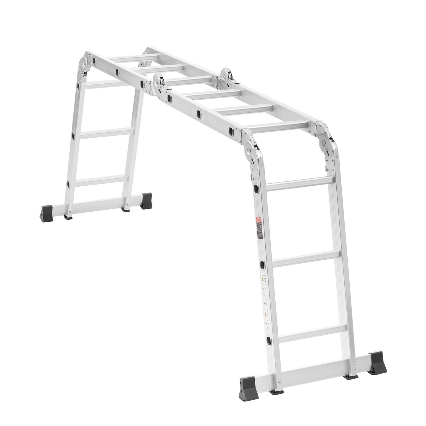 Multi-Purpose Folding Ladder, 7-in-1 Tall Step Ladder, A Frame 3 Step Adjustable Telescoping Ladder, 12ft Reach Height Heavy Duty Extension Ladder, 330 lbs Capacity for Household Outdoor Work