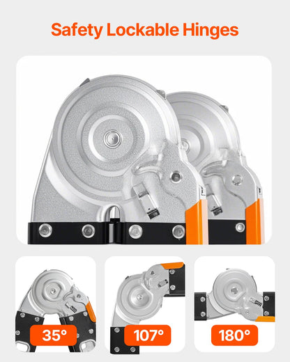 Mehrzweck-Klappleiter, 7-in-1-Ausziehleiter, 3-stufige A-Rahmen-Teleskopleiter mit Gerüstbohlen, 3,66 m Ausladung, robuste Leiter, Tragkraft 150 kg, für Haus und Garten