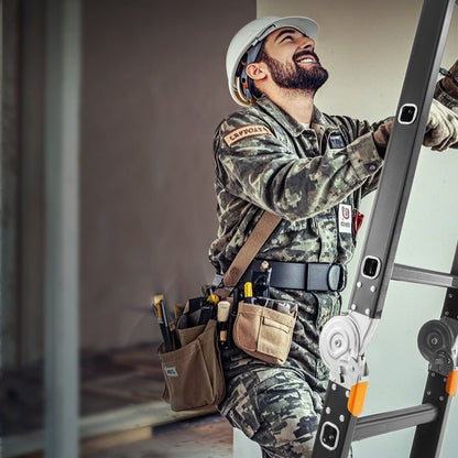 Mehrzweck-Klappleiter, 7-in-1-Ausziehleiter, 3-stufige A-Rahmen-Teleskopleiter mit Gerüstbohlen, 3,66 m Ausladung, robuste Leiter, Tragkraft 150 kg, für Haus und Garten