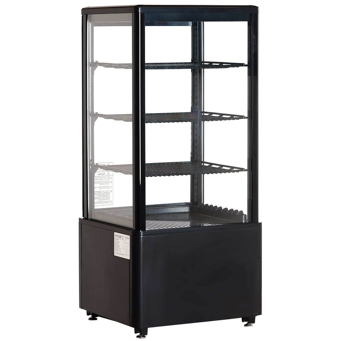 Refrigerated Display Case, 3 Cu.Ft/85L, 3-Tier, Countertop Pastry Display Case Commercial Display Refrigerator with LED Lighting, TURBO Cooling, Frost-Free Air-Cooling, Locked Door for Bakery