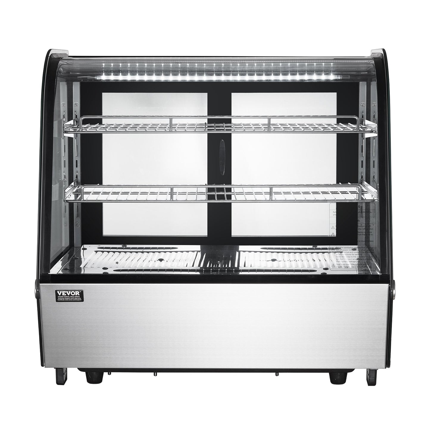 Refrigerated Display Case, 4.2 Cu.Ft./115L Countertop Pastry Display Case, 2-Tier Commercial Display Refrigerator with LED Lighting, TURBO Cooling, Frost-Free Air-Cooling, for Bakery