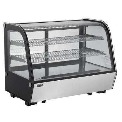 Refrigerated Display Case, 5 Cu.Ft./146L Countertop Pastry Display Case, 2-Tier Commercial Display Refrigerator with LED Lighting, TURBO Cooling, Frost-Free Air-Cooling, for Bakery