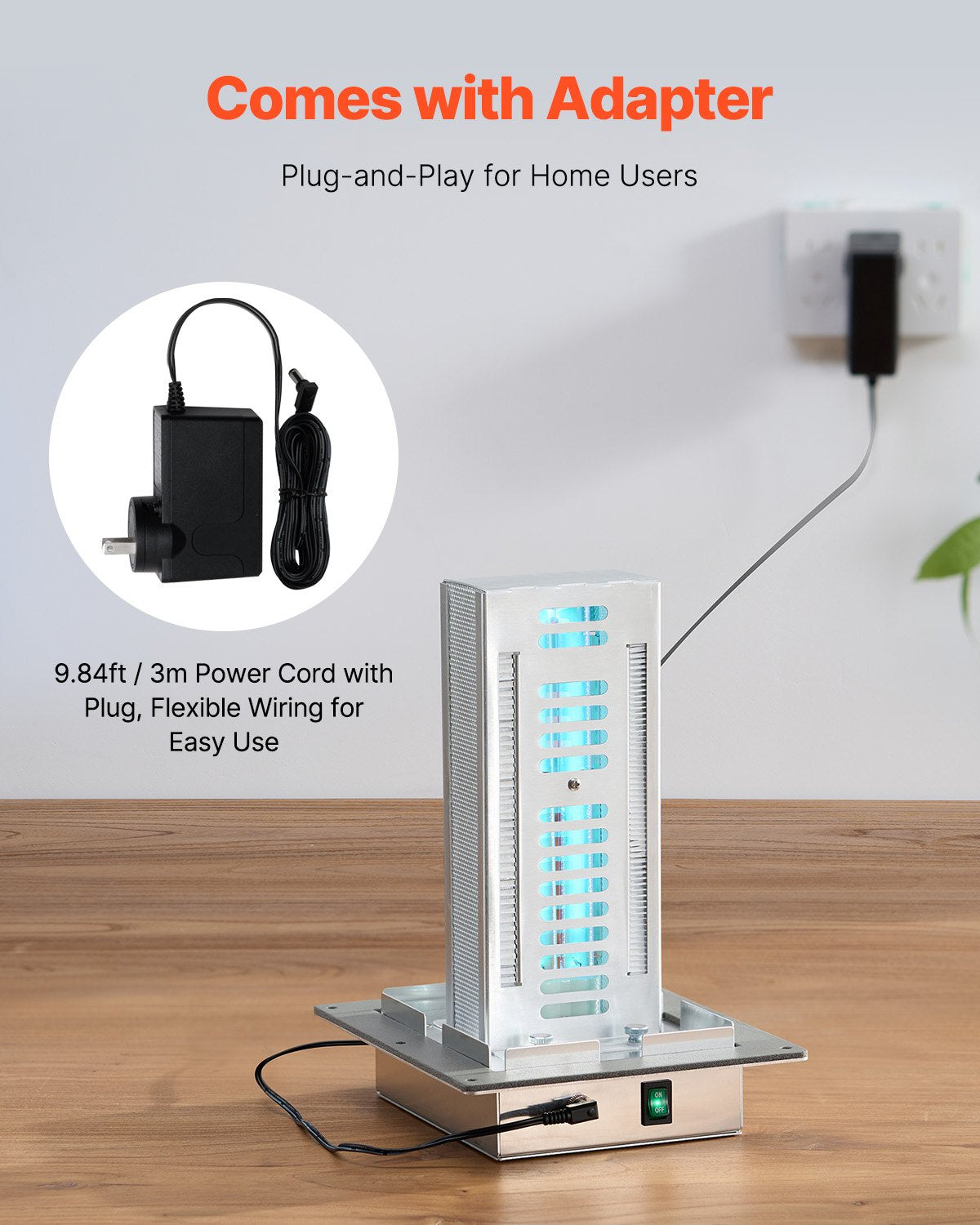 HVAC Air Purifier Whole House, 18W 9inch, Light in Duct for Ac (Air Conditioning) Duct, Air Scrubber with 2 Bulb, PCO Technology HVAC lights with Power Cord for Ac Systems