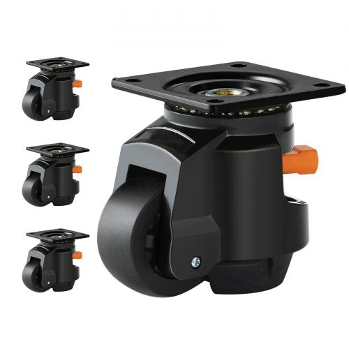 Leveling Casters, Set of 19141.6 kg Total Load Capacity, 6.3 cm, Heavy Duty with Upgraded Handle Design, 360 Degree Swivel Caster Wheels, Adjustable Casters with Feet for Workbench, Machine