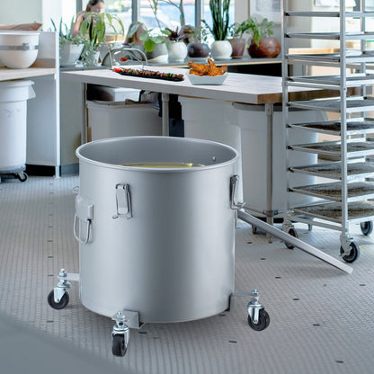 Frittierfett-Auffangbehälter, 8-Gallonen-Ölentsorgungswagen mit Rollen, Kohlenstoffstahl mit Rostschutzbeschichtung, Öltransportbehälter mit Deckel, Verschlussclips, Filterbeutel zum Filtern von heißem Speiseöl, Grau