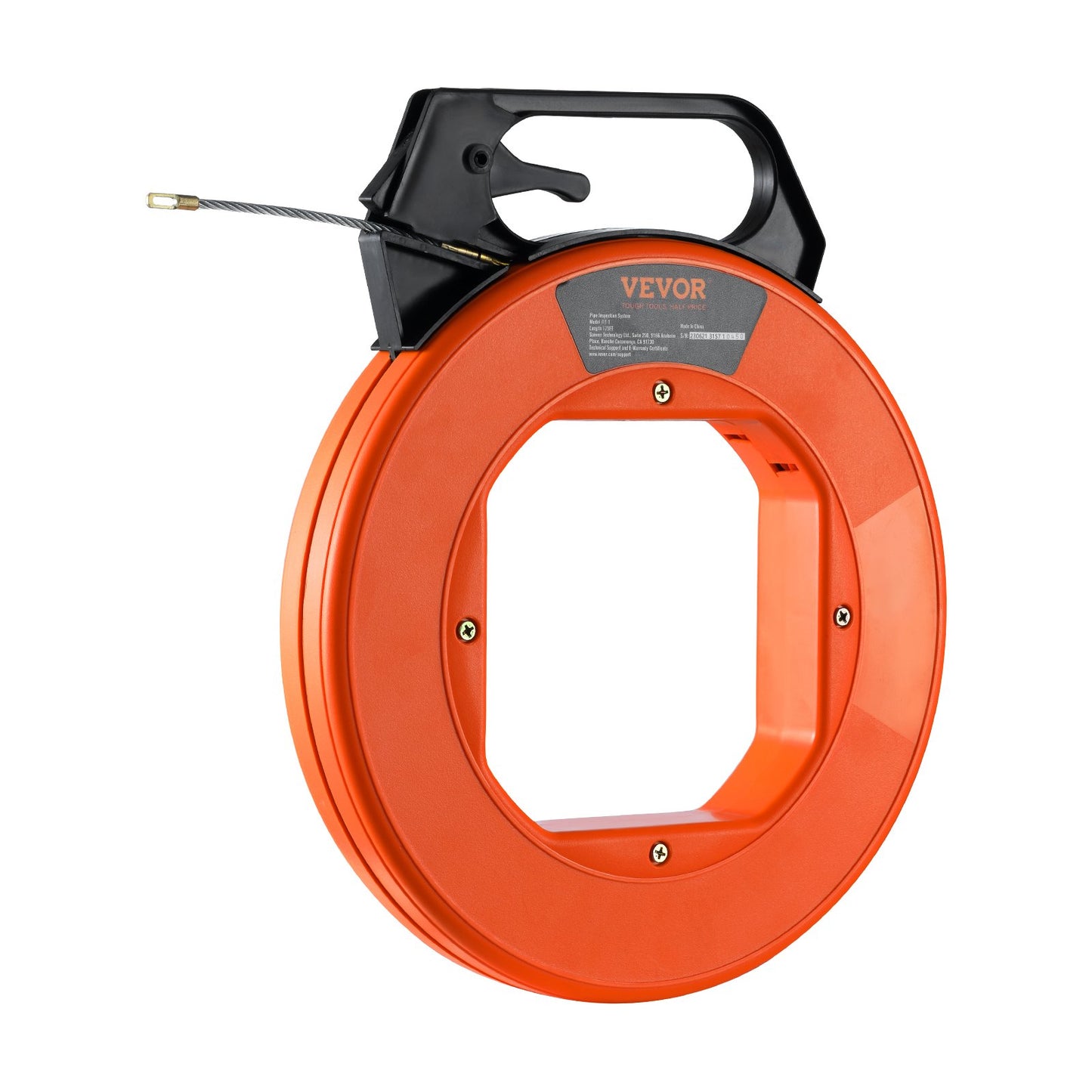 Fish Tape, 38.1m, 4.5mm, PET Wire Puller with Optimized Housing and Handle, Easy-to-Use Cable Puller Tool, Flexible Wire Fishing Tools for Walls and Electrical Conduit, Non-Conductive