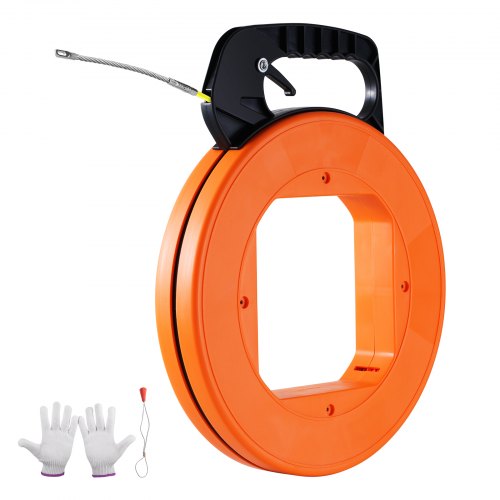 Fish Tape Wire Cable Line Puller 30.5 m-4.23 mm (100ft 1/6in) Fiberglass High Plastic Case