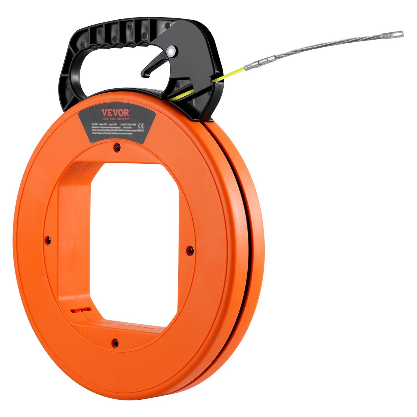 Fish Tape Wire Cable Line Puller 30.5 m-4.23 mm (100ft 1/6in) Fiberglass High Plastic Case