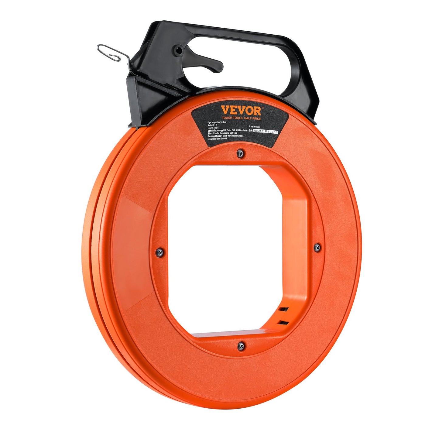 Fish Tape, 73.2m 3mm (240-foot, 1/8-inch), Steel Wire Puller with Optimized Housing and Handle, Easy-to-Use Cable Puller Tool, Flexible Wire Fishing Tools for Walls and Electrical Conduit, Non-Conductive