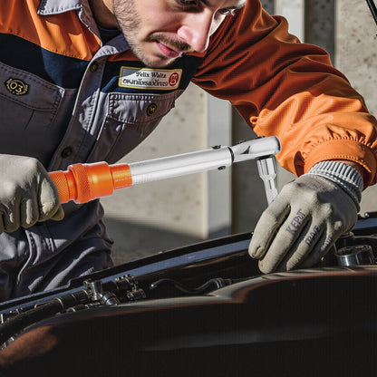 Drehmomentschlüssel-Set, 1/4"-Antrieb, 20–240 lbf-in / 2,3–27,1 Nm, bidirektionale und zweistufige Skala, 72 Zähne, ±3 % hohe Präzision, mit Bits, Steckschlüsseln, Adaptern und Verlängerung, Orange