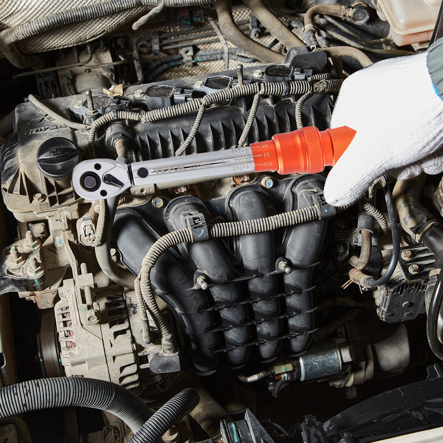 Torque Wrench, 0.6 cm Drive Click Torque Wrench 20-200in.lb/3-23n.m, Dual-Direction Adjustable Torque Wrench Set, Mechanical Dual Range Scales Torque Wrench Kit with Adapters Extension Rod