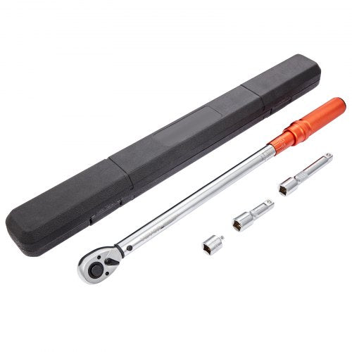 Torque Wrench, 1.3 cm Drive Click Torque Wrench 20-250ft.lb/34-340n.m, Dual-Direction Adjustable Torque Wrench Set, Mechanical Dual Range Scales Torque Wrench Kit with Adapters Extension Rod