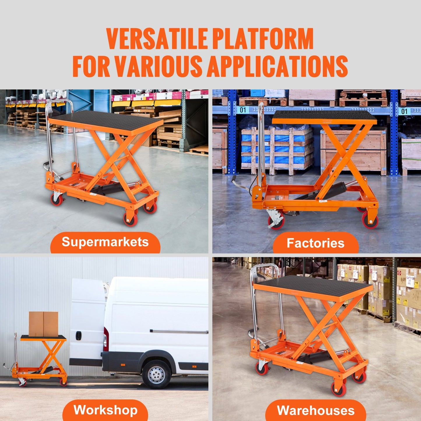 Hydraulic Lift Table Cart, 330lbs Capacity 28.5" Lifting Height, Manual Single Scissor Lift Table with 4 Wheels and Non-slip Pad, Hydraulic Scissor Cart for Material Handling and Transportation