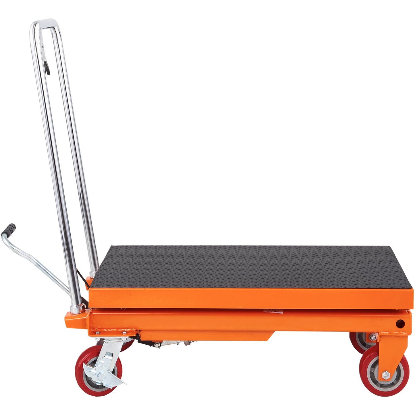 Hydraulic Lift Table Cart, 1100lbs Capacity 35.4" Lifting Height, Manual Single Scissor Lift Table with 4 Wheels and Non-slip Pad, Hydraulic Scissor Cart for Material Handling and Transportation