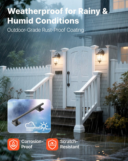 Barn Door Handle, 320 mm Rustic Fence Gate Handle, Rust-Resistant Coating, Heavy Duty Carbon Steel Outdoor Gate Handles, Easy to Install, Metal Sliding Door Pulls for Garage Shed Closet Pantry