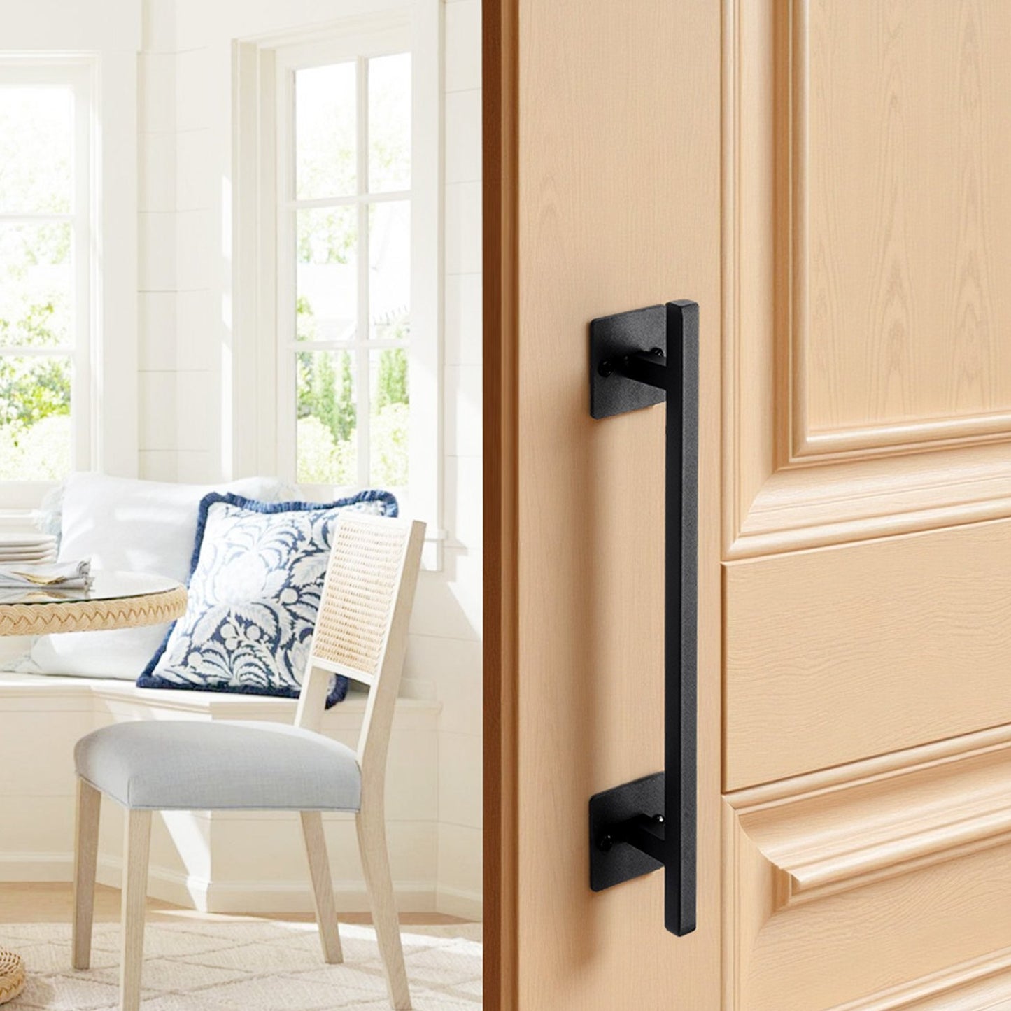 Barn Door Handle, 320 mm Rustic Fence Gate Handle, Rust-Resistant Coating, Heavy Duty Carbon Steel Outdoor Gate Handles, Easy to Install, Metal Sliding Door Pulls for Garage Shed Closet Pantry