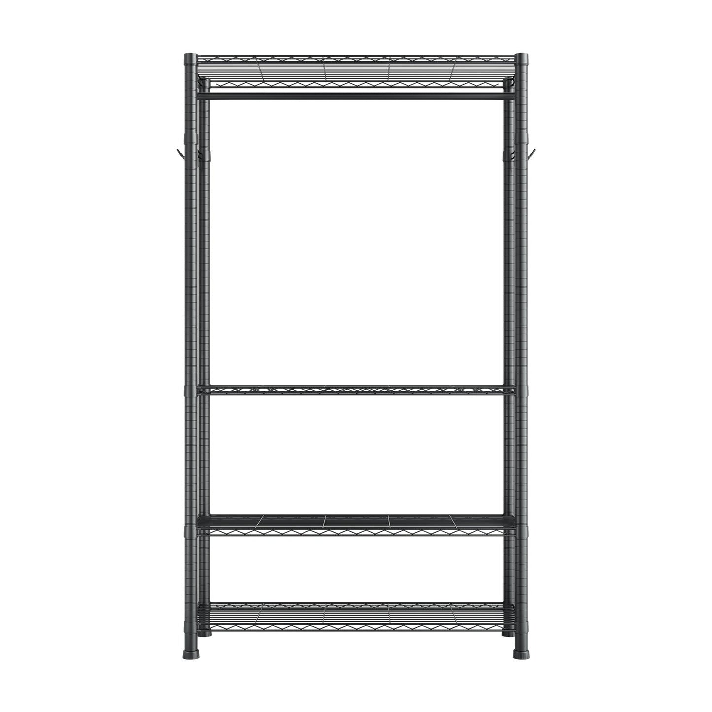 Clothing Garment Rack, Heavy Duty Clothing Garment Rack, 4 Adjustable Tiers Clothing Racks with Carbon Steel, 227 kg Load Capacity Closet Wardrobe for Bedroom, Clothing Store, Hallway