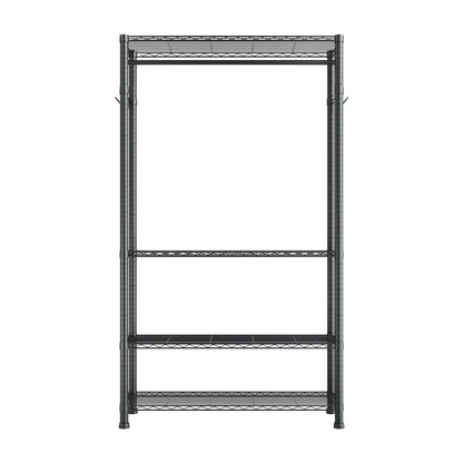 Clothing Garment Rack, Heavy Duty Clothing Garment Rack, 4 Adjustable Tiers Clothing Racks with Carbon Steel, 227 kg Load Capacity Closet Wardrobe for Bedroom, Clothing Store, Hallway