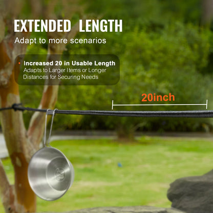 3/8-Zoll-Bungee-Seil, 36 m Spule (120 Fuß), hochbelastbar, 100 % dehnbar, elastisch, für Ladung, Planen, Camping, Kajakdeck und Bastelarbeiten, Schwarz