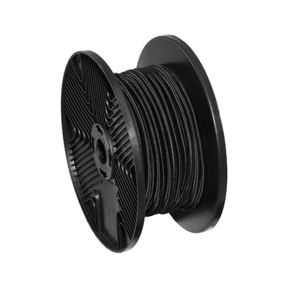 3/8-Zoll-Bungee-Seil, 36 m Spule (120 Fuß), hochbelastbar, 100 % dehnbar, elastisch, für Ladung, Planen, Camping, Kajakdeck und Bastelarbeiten, Schwarz