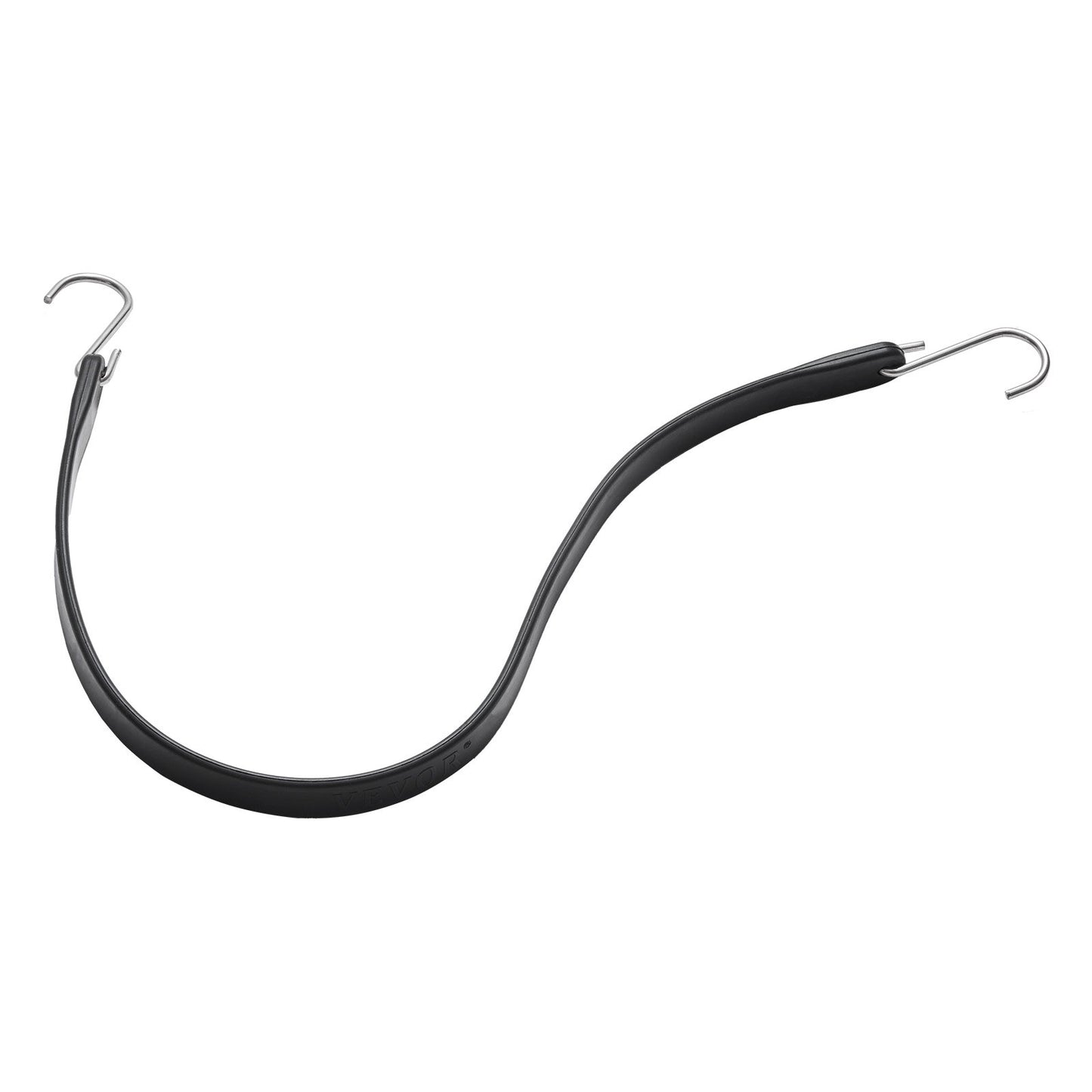 10-teiliges Set flacher Bungee-Seile, 20 mm starke, robuste Bungee-Gurte mit Stahl-S-Haken, 61 cm langes elastisches Bungee-Seil für Ladung, Planen, LKW und Zelte, Schwarz