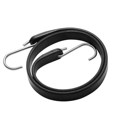 50 Stück flaches Bungee-Seil, 19,8 mm starke, robuste Bungee-Gurte mit Stahl-S-Haken, 79 cm langes elastisches Bungee-Seil für Ladung, Planen, LKW und Zelte, Schwarz