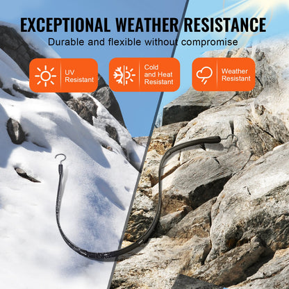 4-teiliges Set flacher Bungee-Seile, 20 mm starke, robuste Bungee-Gurte mit Stahl-S-Haken, 101,6 cm langes elastisches Bungee-Seil für Ladung, Planen, LKW und Zelte, Schwarz