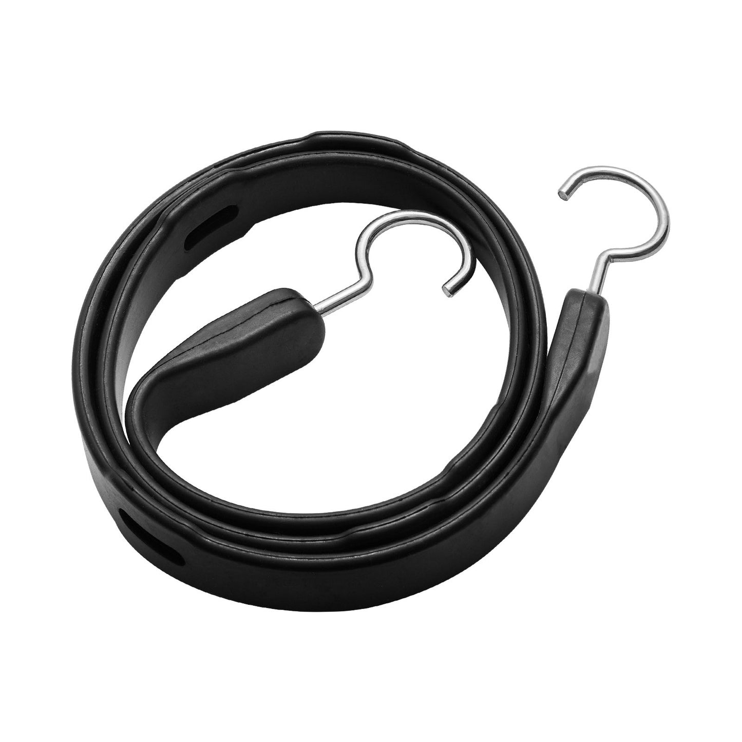 4-teiliges Set flacher Bungee-Seile, 20 mm starke, robuste Bungee-Gurte mit Stahl-S-Haken, 101,6 cm langes elastisches Bungee-Seil für Ladung, Planen, LKW und Zelte, Schwarz