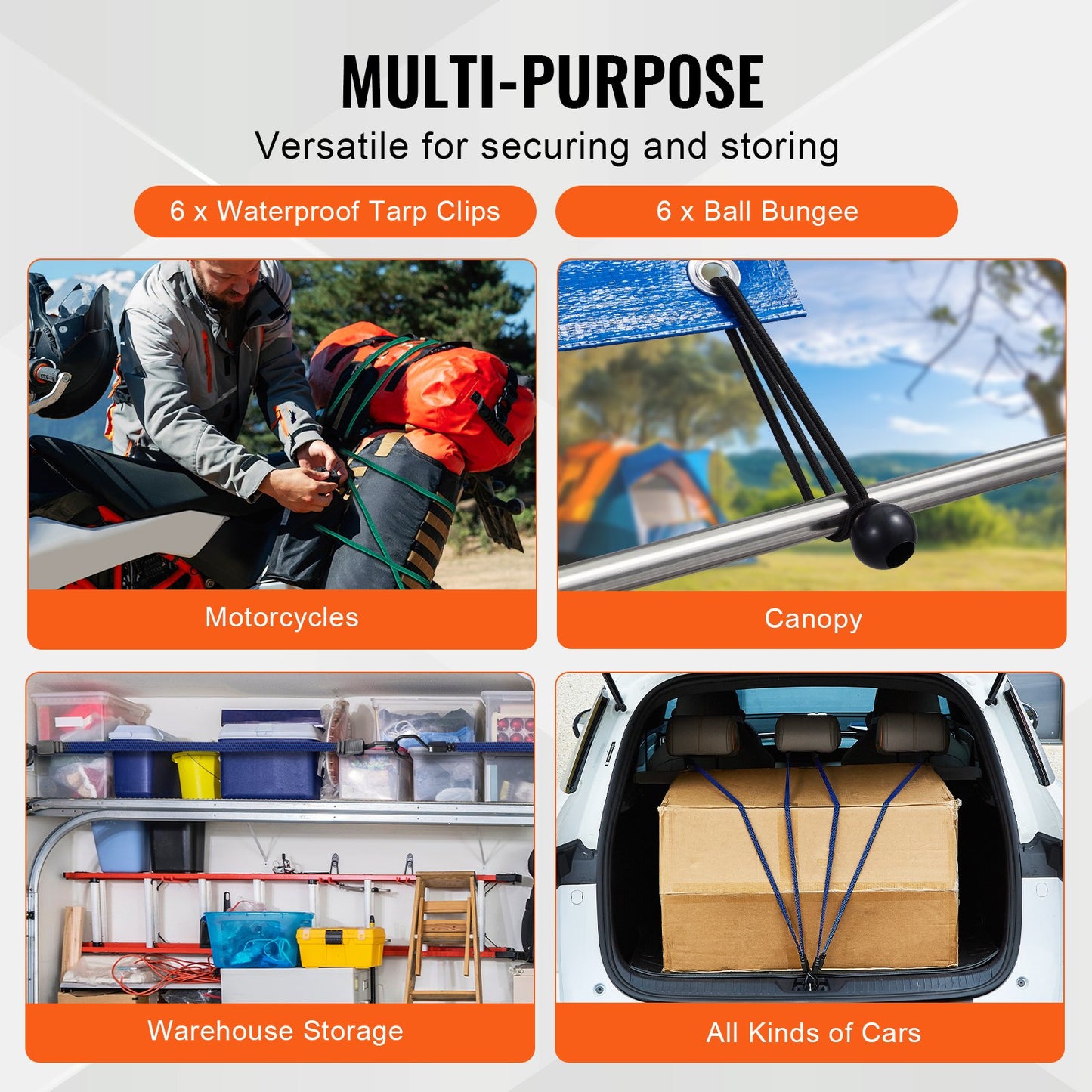 32-teiliges Flachgummiseil-Set, 17 mm Hochleistungs-Gummibänder mit A3-Stahl-J-Haken, inklusive 10", 18", 24", 32", 40" Gummiseil mit tragbarer Aufbewahrungstasche, 6 Clips und Befestigungsbändern für Baldachin