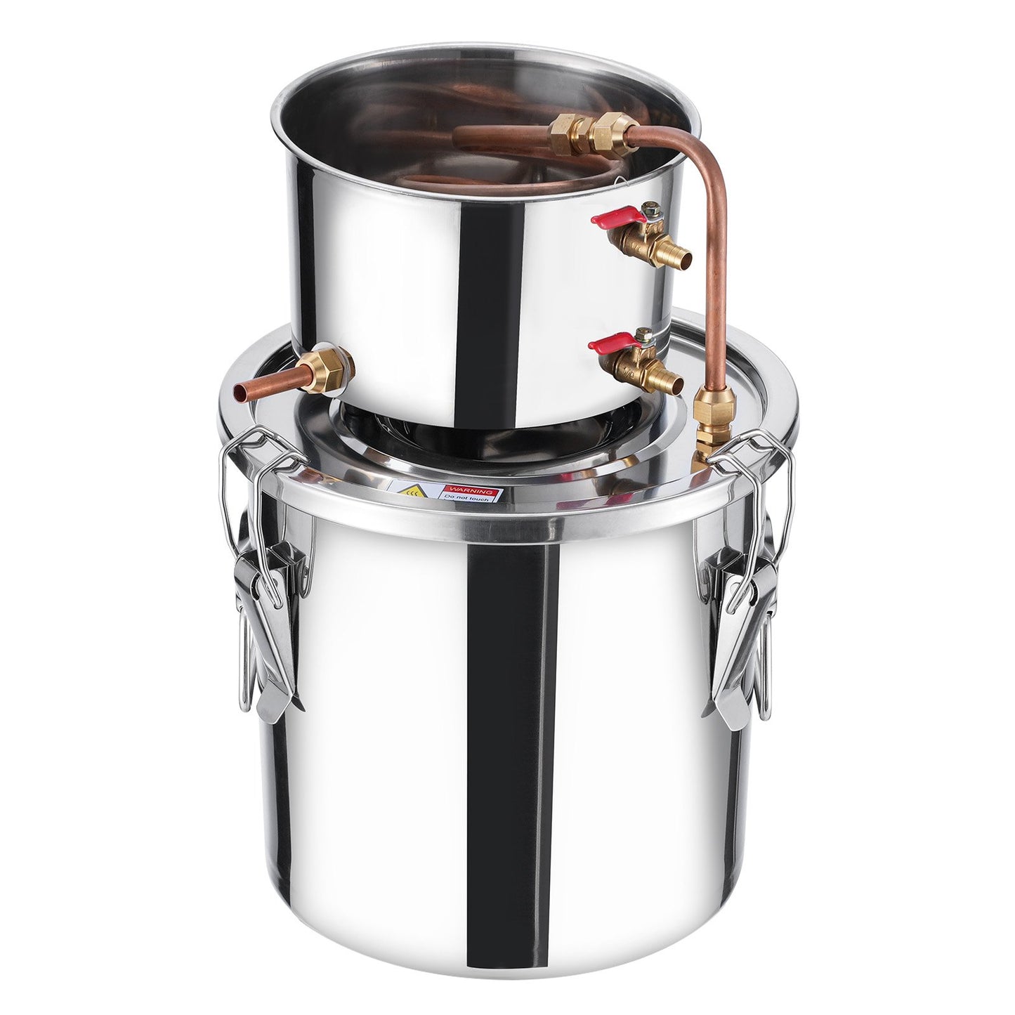 Alcohol Still, 3 Gal / 11.4 L Stainless Steel Water Alcohol Distiller with Copper Coil, Home Brewing Refining Fermentation Kit with Thermometer, for Wine Whisky Brandy, Silver