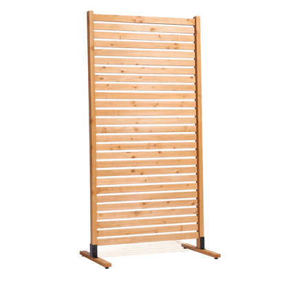 Wooden Privacy Screen, 36" W x 76" H Outdoor Privacy Screen, Freestanding Wood Privacy Panel with Stand, Decorative Patio Privacy Screen, Outdoor Divider for Balcony Patio Lawn Garden