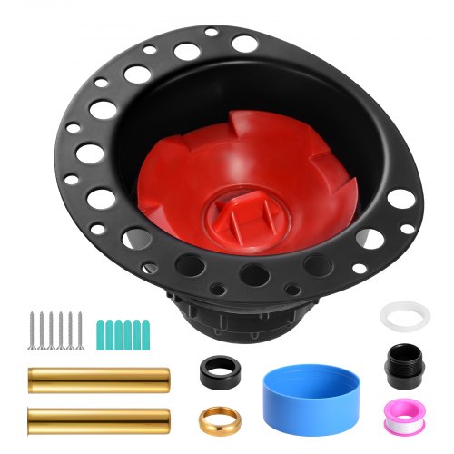 ABS Freestanding Tub Drain Kit, 2 Brass Tail Pipes, Bathtub Drain Rough-in Kit, with ABS Adapter of Tailpiece, Compatible with Freestanding Bathtubs, Floor Mounted Bathtubs and Island Bathtubs